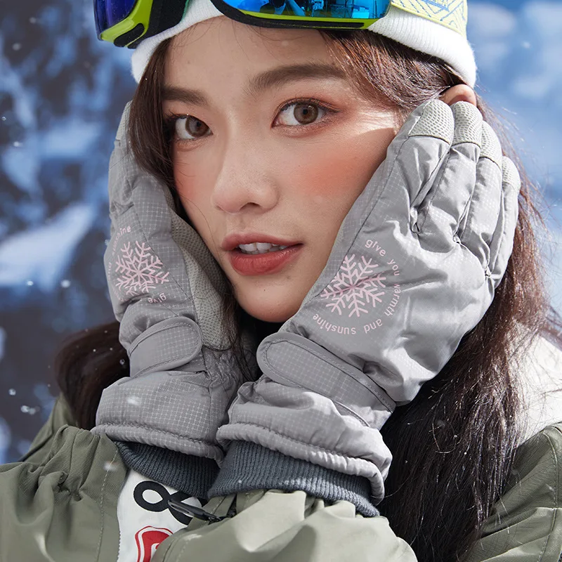 Ski Gloves Cycling Warm Gloves Fashionable Plush Waterproof Couple Gloves Men's Women's Windproof Non Slip Gloves 2025 New