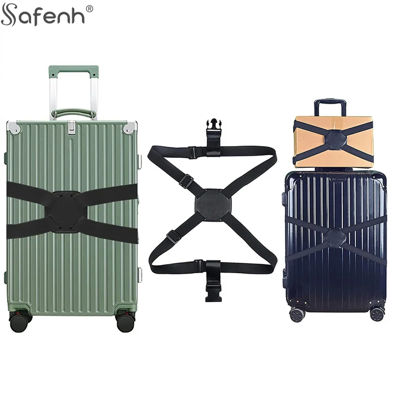 1pc Luggage Strap Elastic Adjustable Suitcase Tie Strapping Tape Luggage Fixing Strap Secure Anti-theft Bundling Belt For Travel