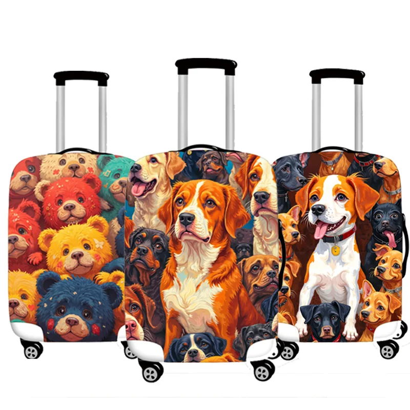 

Универсальный чехол на колесиках с милыми животными 2025 года, эластичный чехол, защитный чехол для багажа