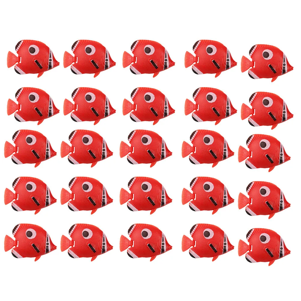 

25Pcs Plastic Artificial Floating Fish Lifelike Movable Tail Aquarium Decoration Simulation Fish Tank Accessory