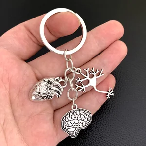 Medizinische Anatomie -Schlüsselbund in Zellform, Taschenkette, Geschenkjuwelen für Arzt und Krankenschwester, Herz und Gehirn, 1 PC 8 Hauptverkaufs -Keychain Anatomical - №3