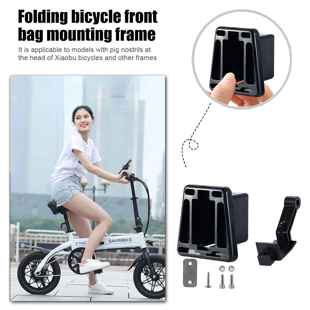 Folding Bike Front Carrier Racks Lightweight Folding Bicycle Adapter Mount Portable PVC with Screw Accessories for Brompton