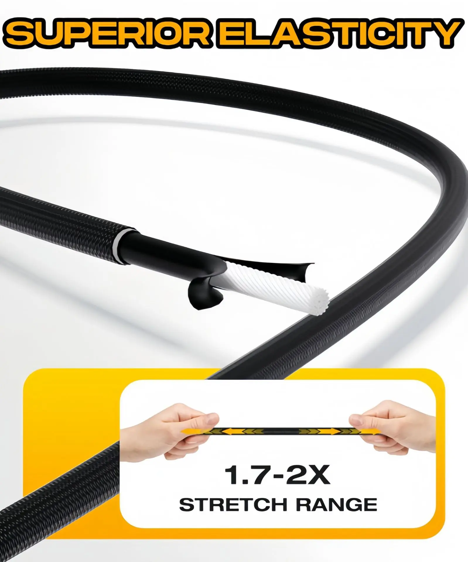 SEAMETAL 2 Stück robuste Gepäckverpackungsseile, elastisches Bungee-Seil, Befestigungsband mit Karabinerhaken für Radfahren, Camping, Outdoor – Detail 6