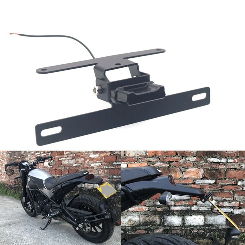 Motorcycle Rear License Plate Holder Bracket Modified With Led Light For Benelli Leoncino 500 Bj50