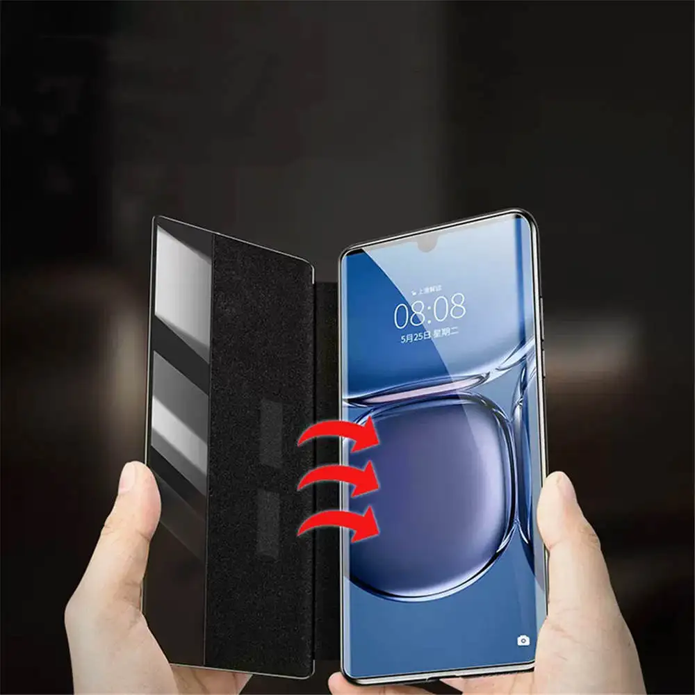 本革の牛革磁気ケース,ビジネスの完全なカバー,ウィンドウビュー,huawei pura 70 ultra