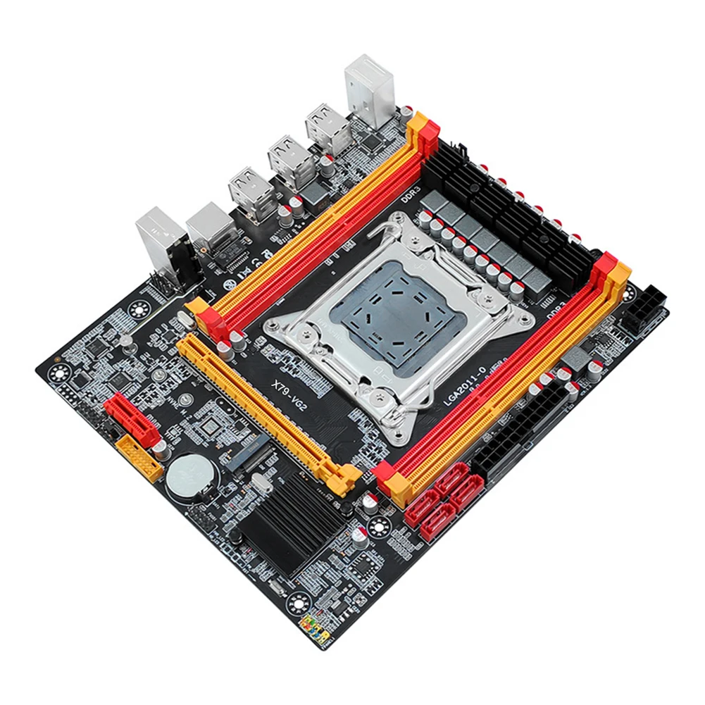 

X79 Компьютерная материнская плата с поддержкой памяти DDR3 LGA 2011 Материнская плата ПК 4 * Интерфейс SATA2.0 подходит для процессора Intel E5 2600/2689/2690/2670