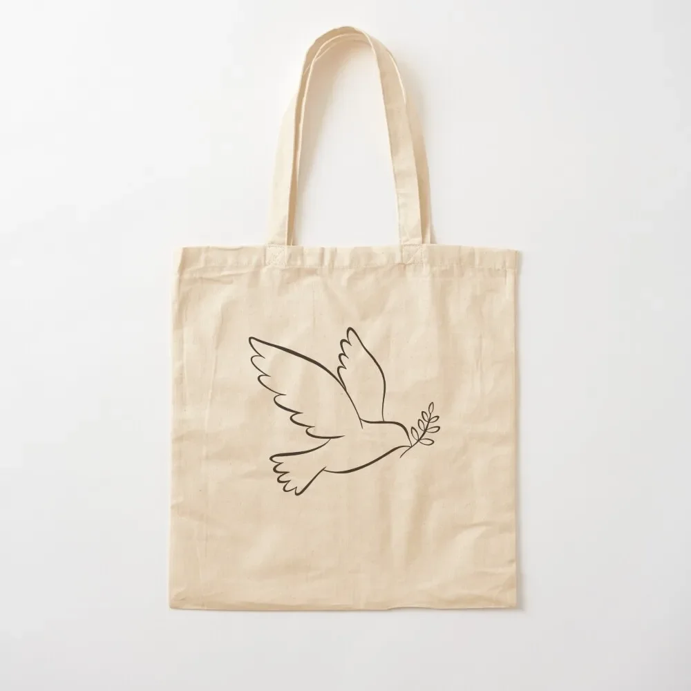 

Peace Dove With Olive Branch Tote Bag sac pour femme supermarket folding bag eco bag folding Canvas shoulder