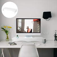 Office Desktop Bracket Computer Monitor Riser White Ergonomic Stand Keyboard Storage Rack Durable Multi-Functional Smooth Design
