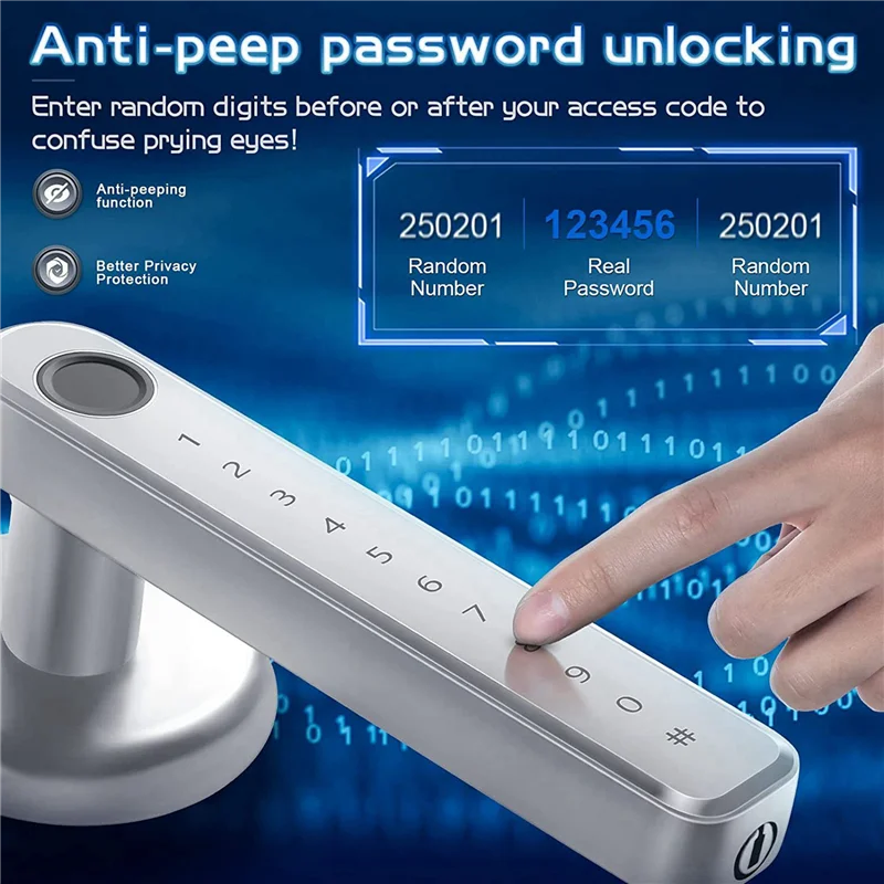 【NEW】3X Smart Door Lock Keyless Entry Door Lock Keypad Door Lock With Handle,Fingerprint Door Lock With Tuya APP Wifi Control