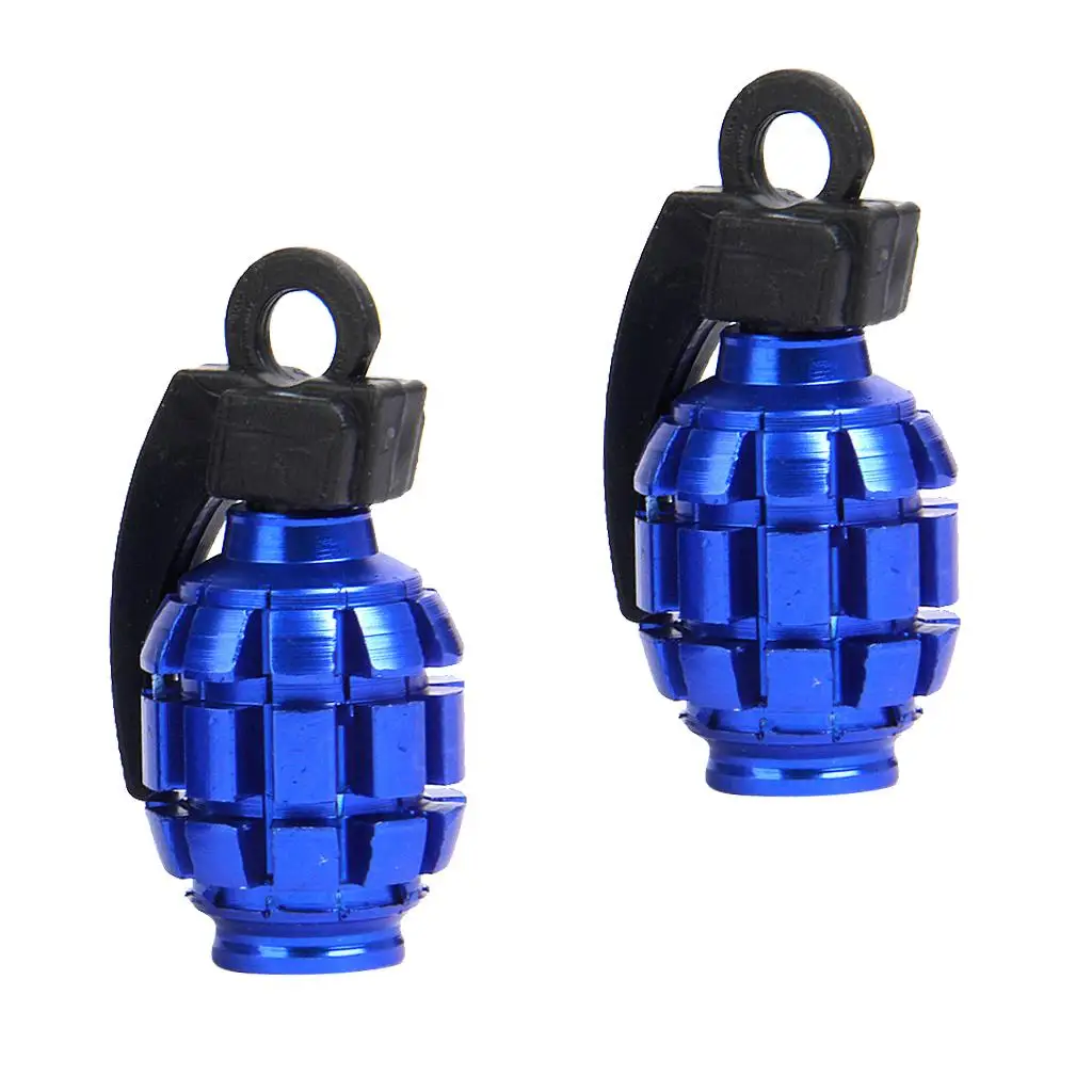 CHOOSE COLOR -2 Grenade Wheel Air Stem Cap Car Truck Bike Tire