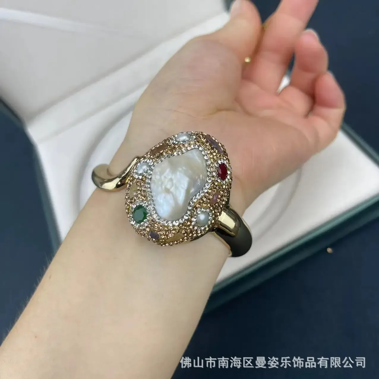 New natural baroque pearl set with ruby four-piece French vintage spring and summer fashion jewelry