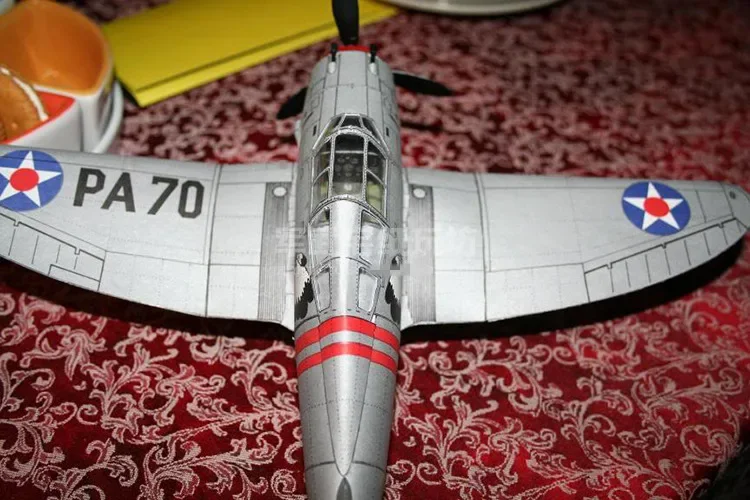 1:33 Scale US Seversky P-35 Fighter เครื่องบิน DIY การ์ดกระดาษชุดปริศนาทําด้วยมือของเล่น DIY