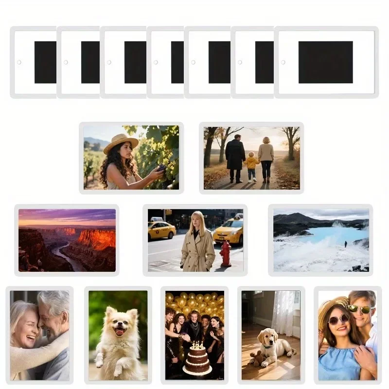 40Pcs Acrylic Magnet Picture Frames,DIY Photoes Display Holder,Home Office Storage Tools,Transparent Refrigerator Magnet Sticker