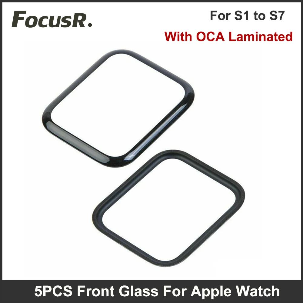 5PCS Front Screen Digitiz Glass With OCA Glue Apple Watch Series 1 2 3 38mm 42mm 4 5 6 SE 40mm 44mm Touch Panel Lens Replacement