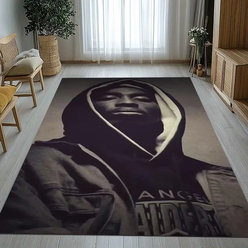 Tupac 2Pac Thug Life West Coast Rap Legend Soft Non-Slip Large Area Rug for Living Room,Bedroom Carpet Mat for Sofa,Home Decor