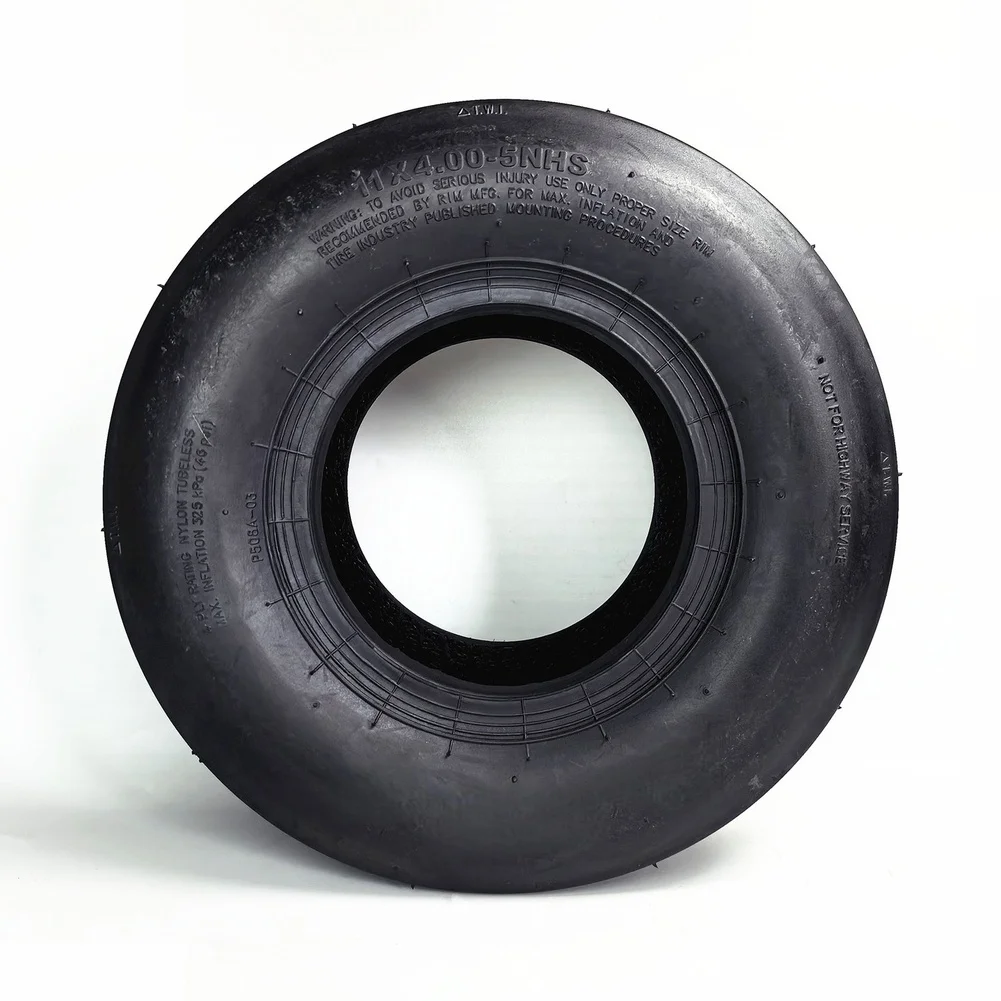 Vacuum Type 11x4.00-5 Tire for Lawn Mower and For Karting Applications with Straight Tread and Load Support Capability