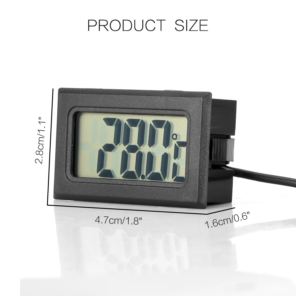 Mini LCD Digital Thermometer Aquarium Car Water Bath Temperature Tester Detector Monitor Embedded Temperature Sensor Dropship