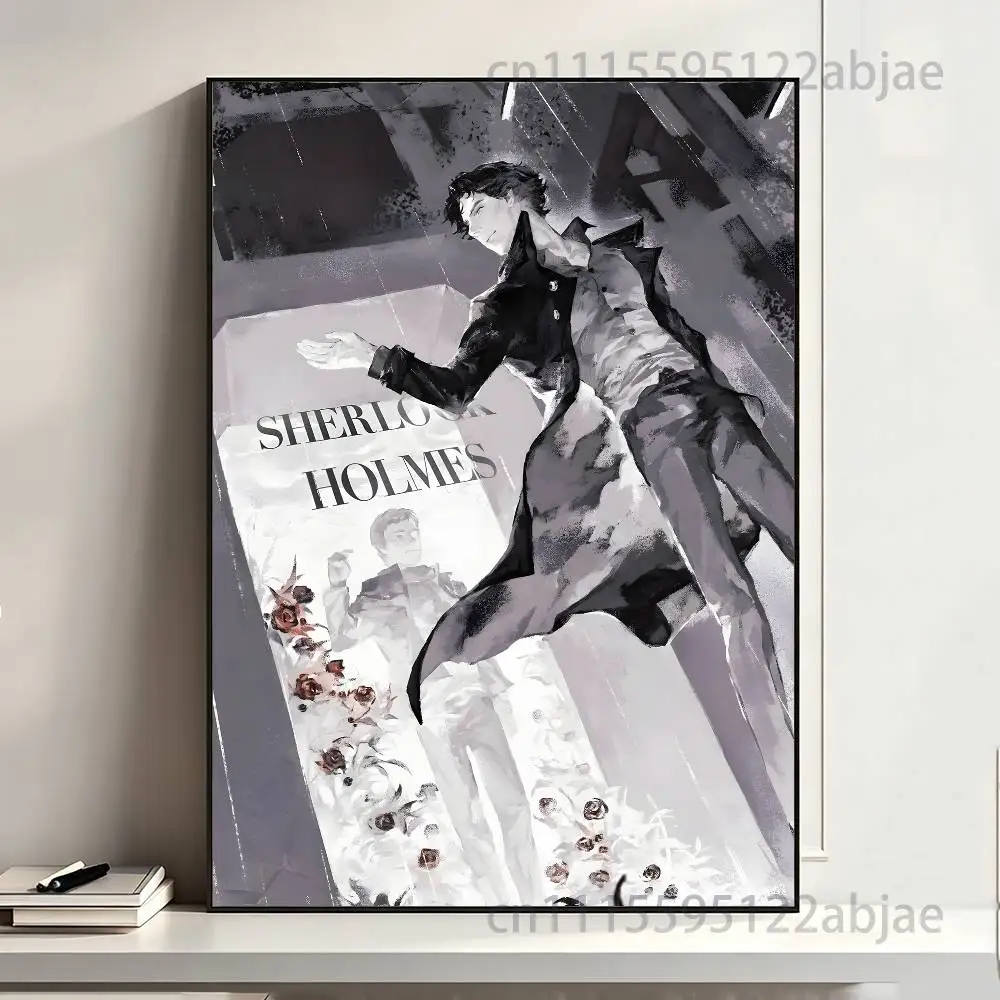 S-Sherlock Holmes Poster HD Art Sticky Wall Waterproof Home Living Room Bedroom Bar Aesthetic Decoration