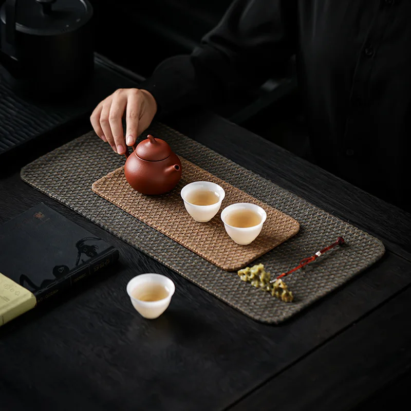 Light luxuryZen-styletea table runner,fabric tea mat and cup mat specially for tea ceremony teaset arrangement fordryt eabrewing