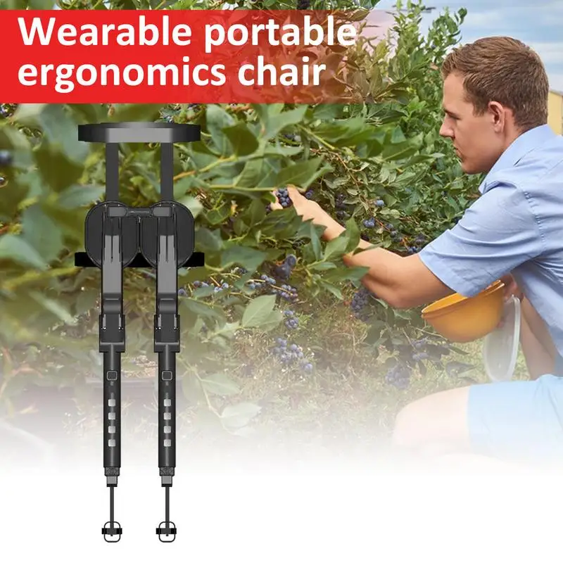 Invisible Chair Portable Folding Invisible Seat & Leg Brace Lightweight 3 Gear Adjustable Wearable Leg Ergonomics Seat For