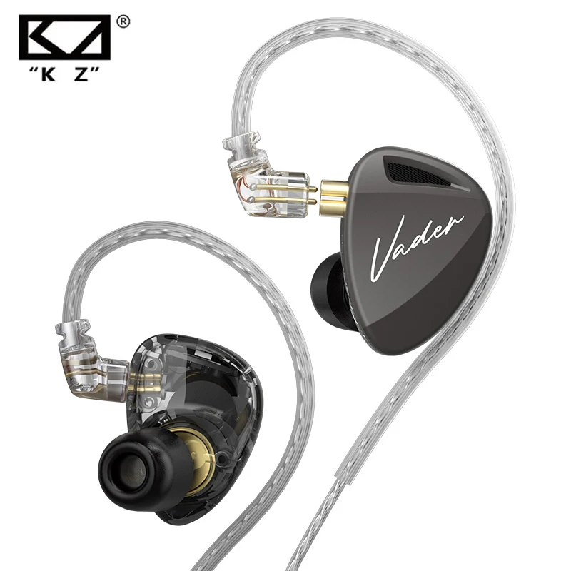 KZ Vader Adjustable In-Ear Earbuds 3DD Triple-Driver Dynamic 8MM HiFi Music IEM Headphone Noise Cancelling Sports Gaming Headset