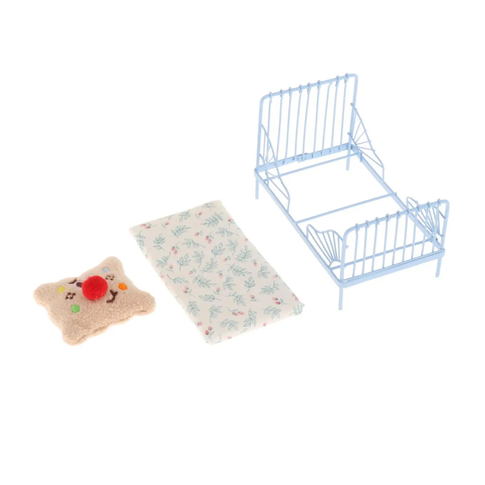 1:12 poppenhuis miniatuur bed poppenhuis meubilair bloemtak delicaat poppenhuis miniatuur poppenhuis bed voor kinderkamer
