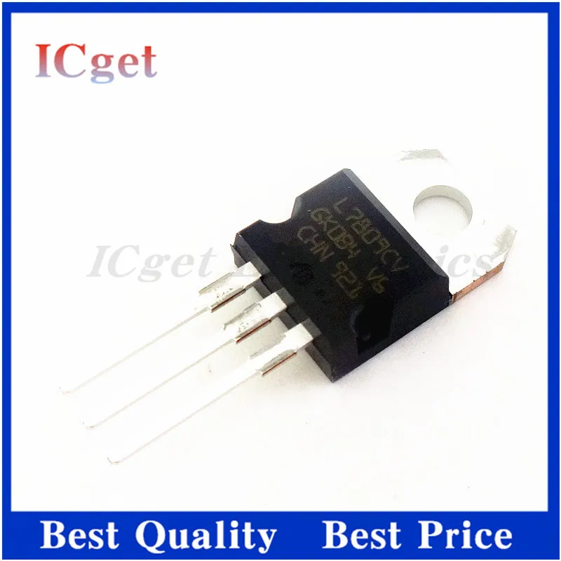 L7809CV TO220 L7809 TO-220 7809 LM7809 MC7809 7808CV, IC novo e original, 10 PCes