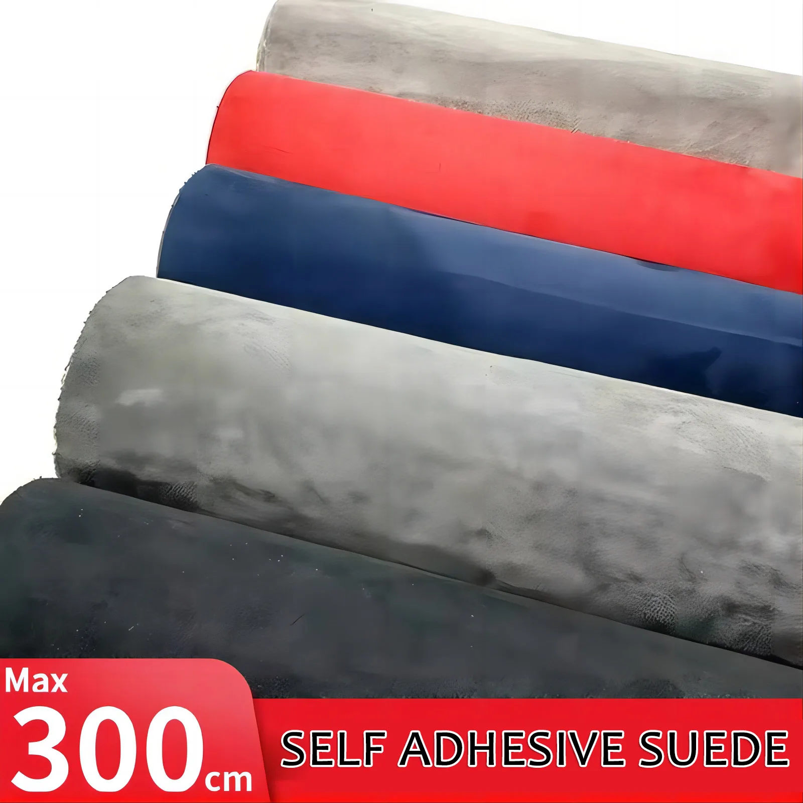 300/150cm Multi Color Black Self Adhesive Suede Fabric Leather Sticky Retractable Velvet Roll Suede Adhesive Leather Repairs