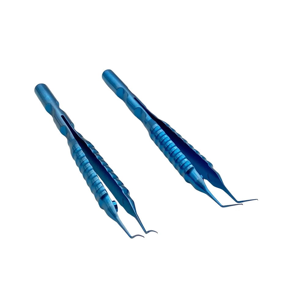 Capsulorhexis Forceps Titanium Stainless Steel Angle Curved Capsulorhexis Tweezers Ophthalmic Surgical Instruments