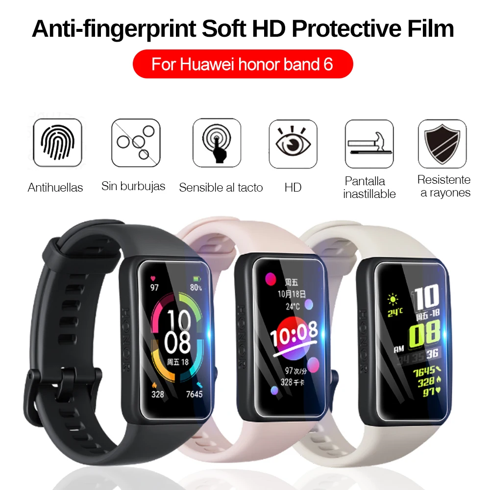 Kaca Tempered lengkung 3D untuk lapisan kaca Tempered jam tangan pintar Huawei Band 8 7 6 Pro untuk Huawei Band 8 Honor Band 7