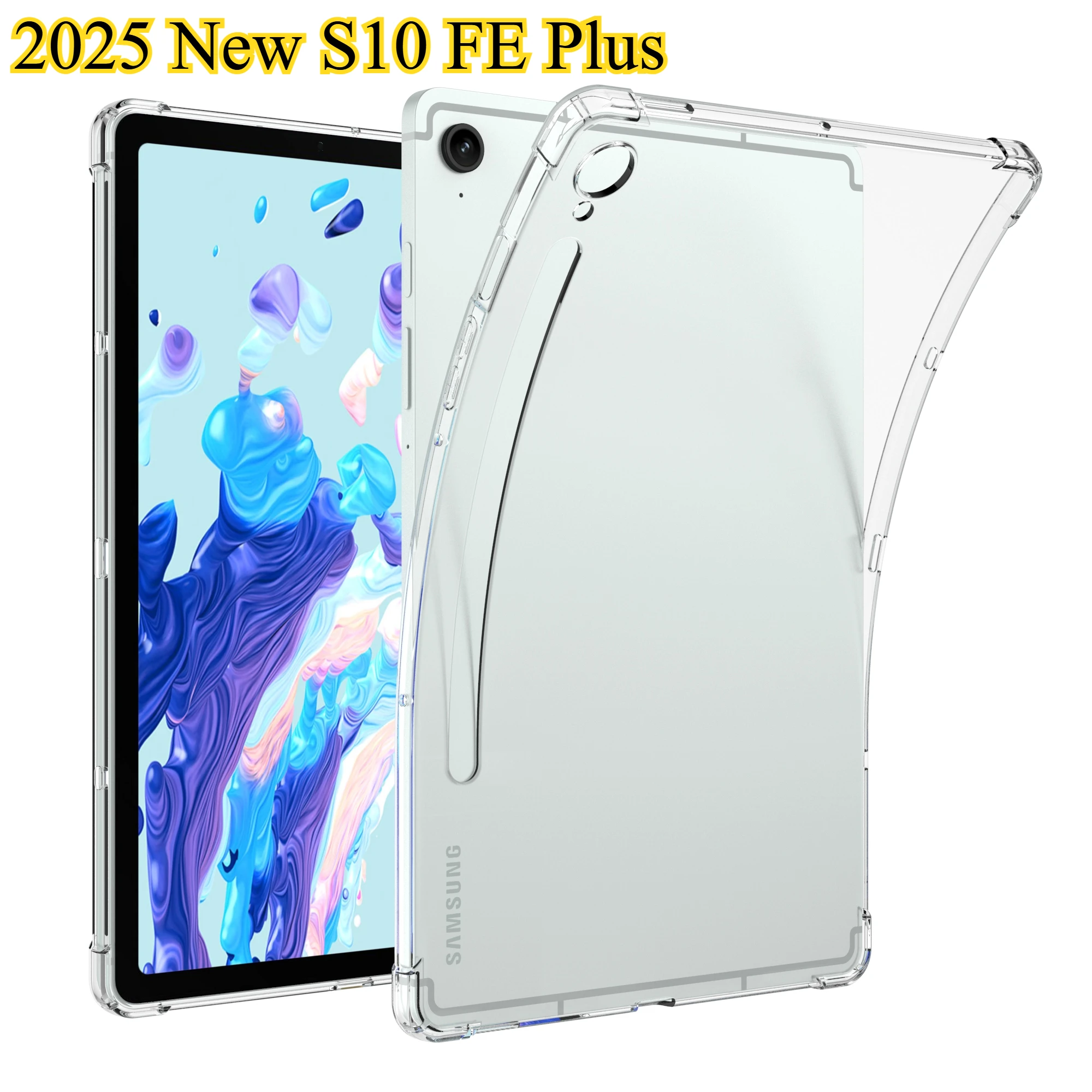 2025 New HD Tablet Case for Samsung Pad Galaxy Tab S10 FE Plus Funda Silicon Transparent for S10 FE+ TPU Coque Anti-fall Cover