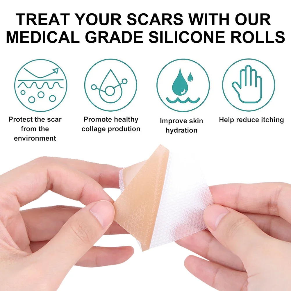 Silicone Scar Sheets Scar Reducing Tape 3M Tummy Tuck Tape Effective Scar Removal Sheets Healing for C-Section Keloid Acne