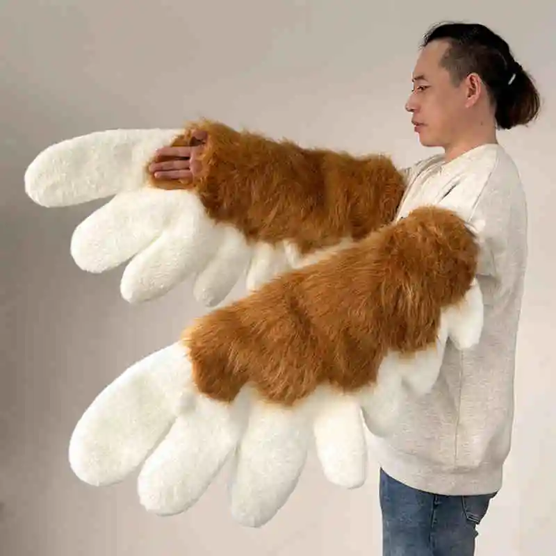 Fun Two-dimensional Gloves Eagle Velvet Warm Ins Student Cartoon Autumn Winter