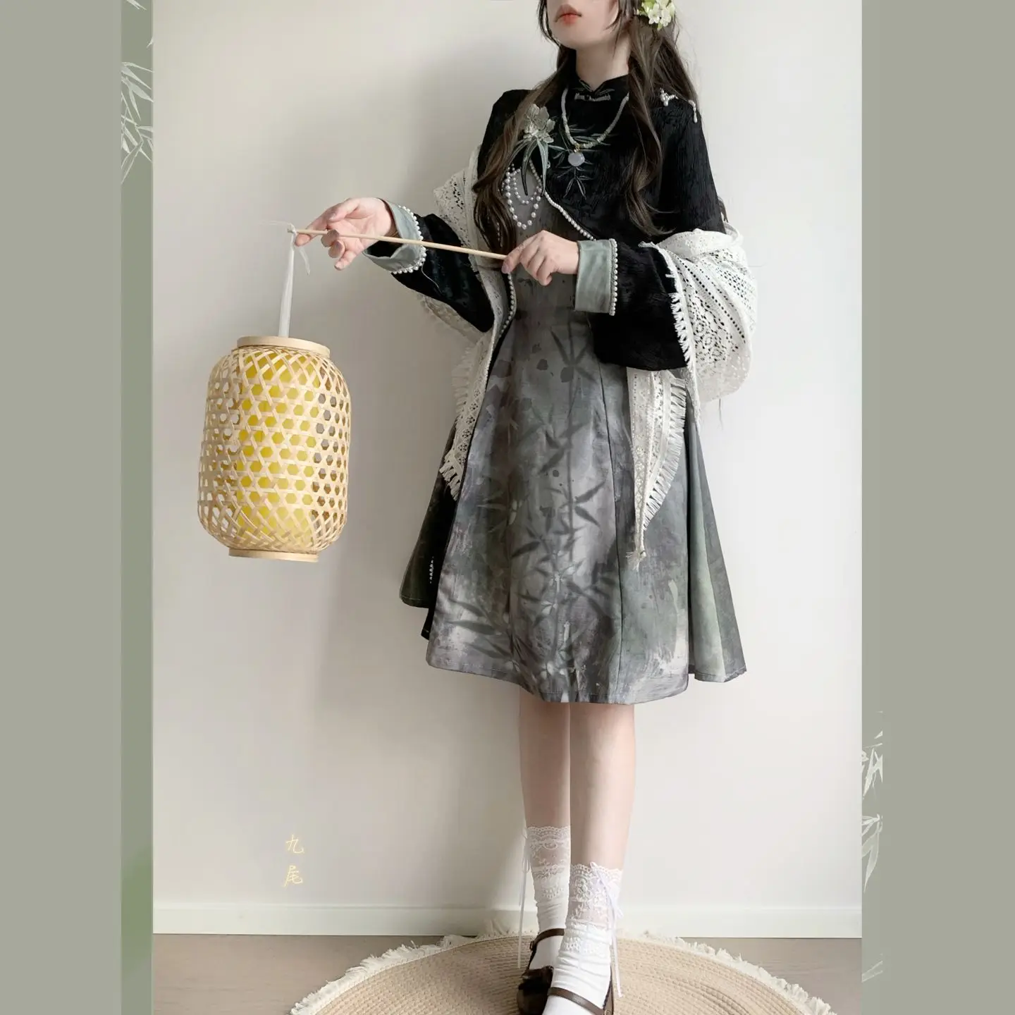 Japan Hanfu Autumn Improved New Chinese Style Chinese Suspender Skirt And Shawl Suit