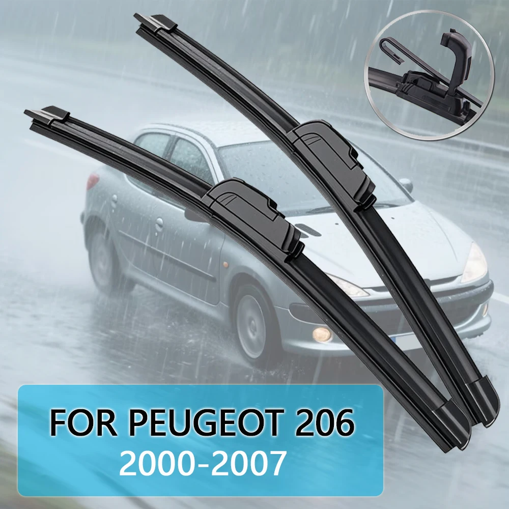 Für Peugeot 206 (T1 SW CC) 2000-2007 26'' + 16'' Auto Wischer Klinge Front Scheibenwischer Fit U Haken arm Windschutzscheibe Auto Wischer Klingen