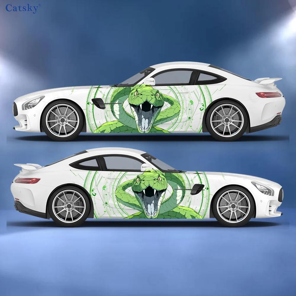 Sharp Tooth Green Snake Car Vinyl Wraps Decal Self-adhesive PVC Sticker Suitable for Trucks SUV Decoration Auto Accessories Gift