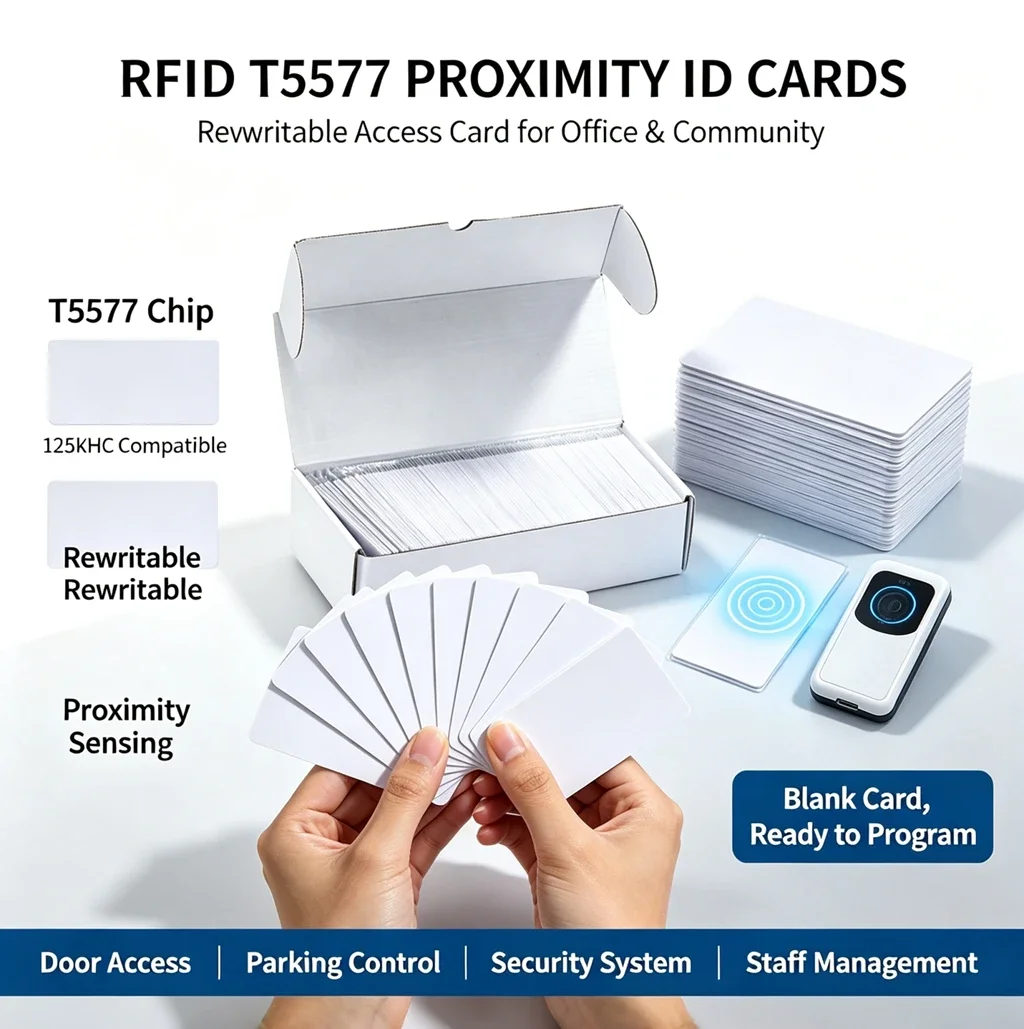10-50Pcs Rewritable 125KHz RFID Card T5577/5200/EM4305 Blank Card Smart Access Control Clone Cards Key Card Read Write Program