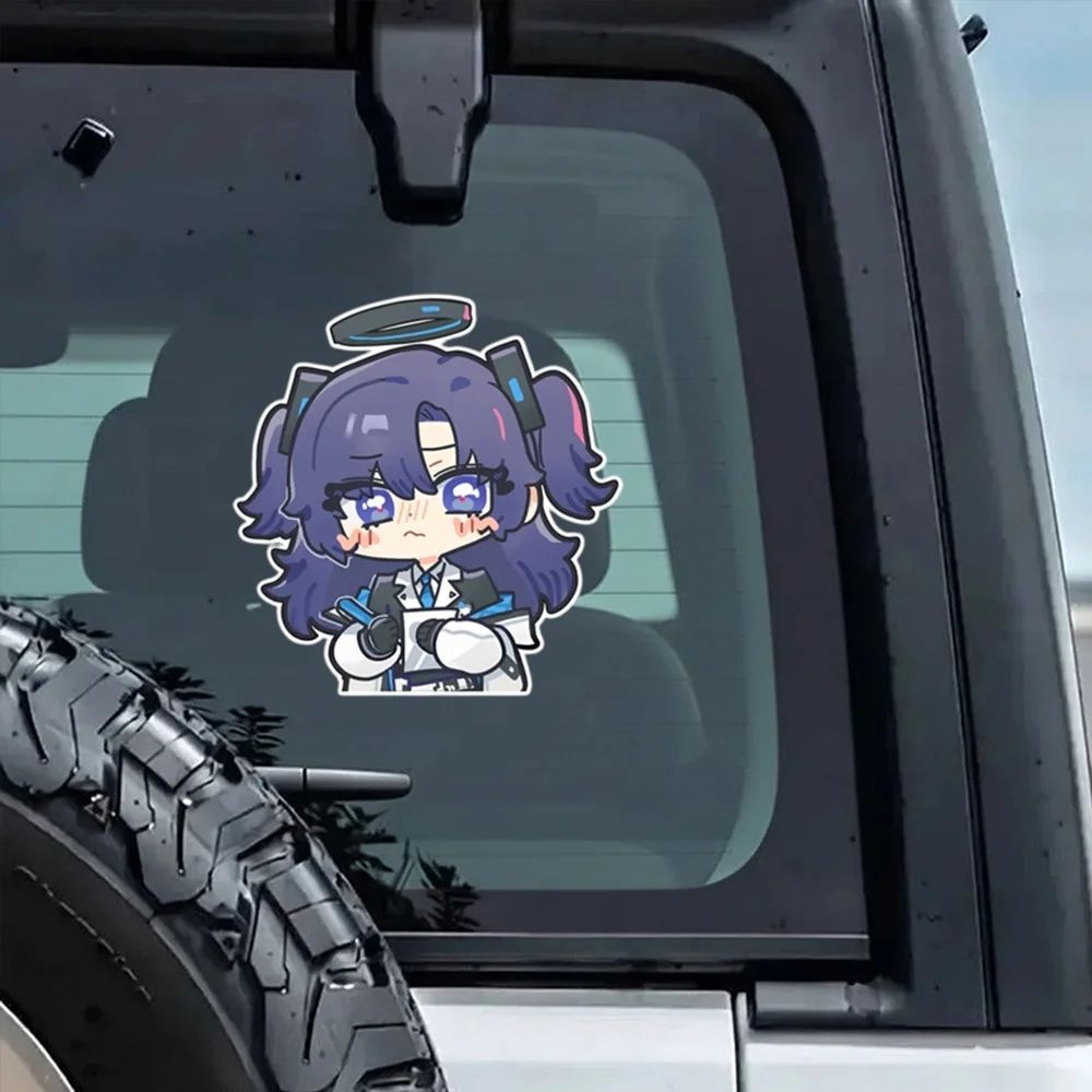 Blue Archive Hayase Yuuka Anime Lovely Girl Decal Car Sticker For Body Fuel Tank Cap Window Trunk Bumper Motorcycles Auto Tuning