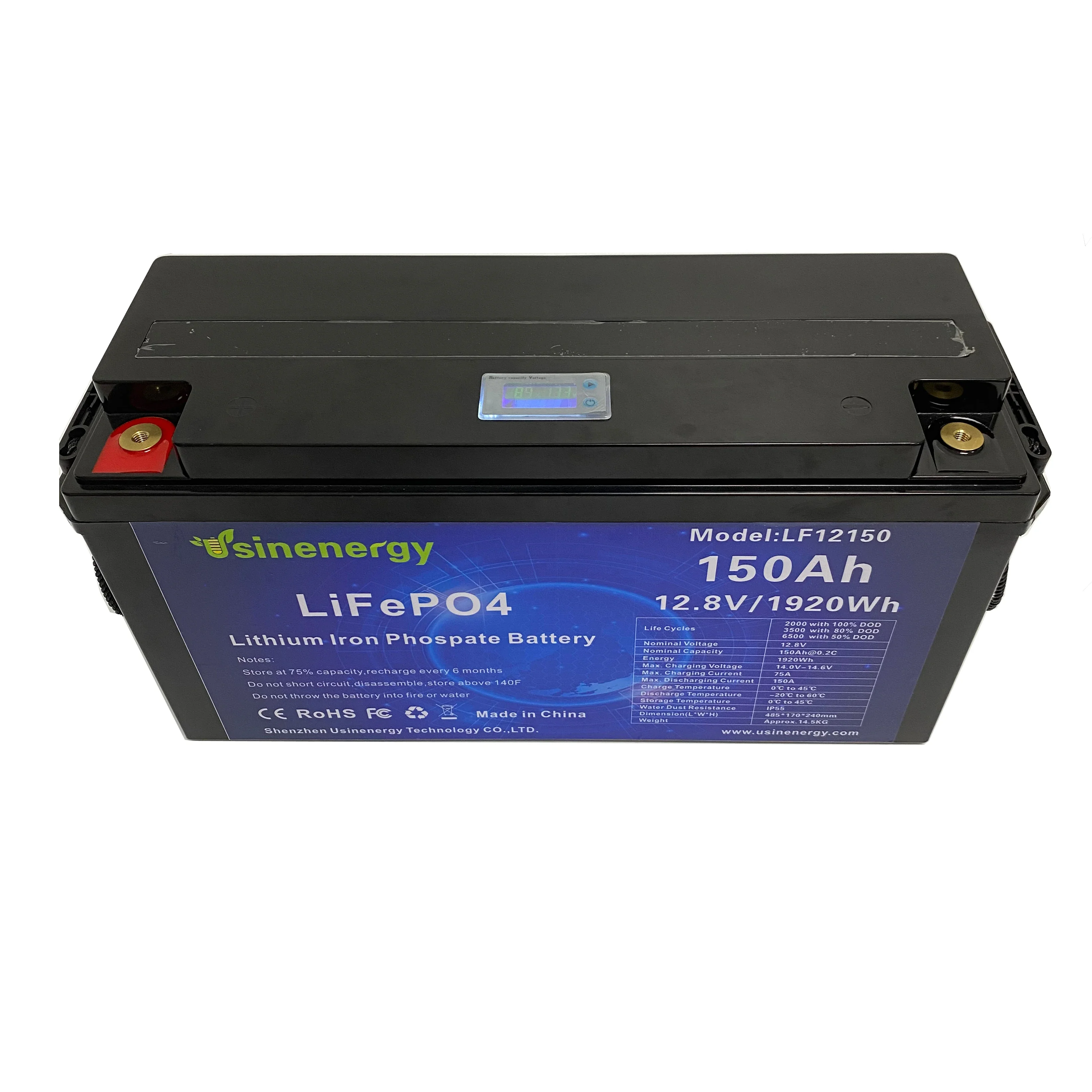 Lithium Iron Phosphate Battery BMS12.8V 150Ah LifePO4 battery pack for solar storage