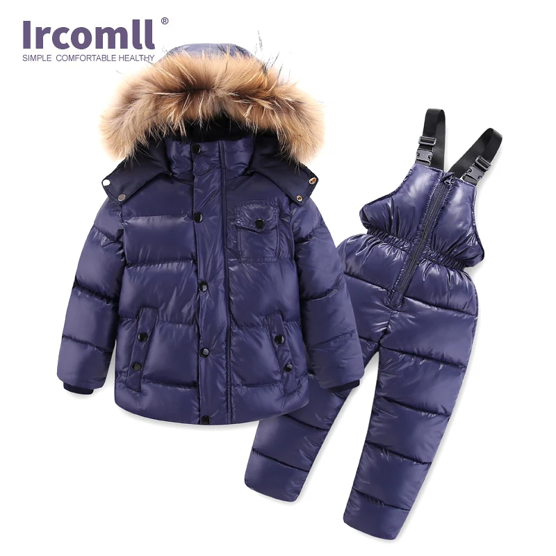 Ircomll Hight Quality Winter Child Clothing Sets Thick Cotton Down Kid Outwear Windproof Children Clothes Snow Wear ToddleSki Su