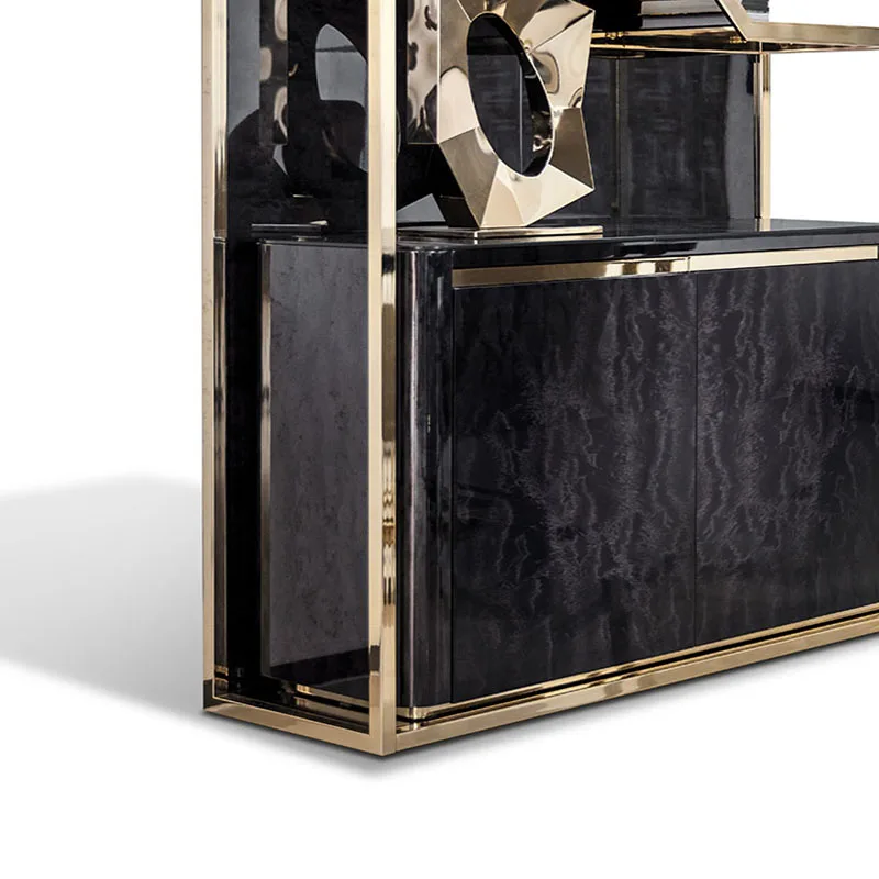 Household Furniture Multifunctional Metal Stainless Steel Modern Style Luxury Simple Cabinet Bookcase