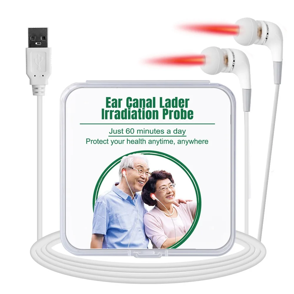 Portable LLLT Ear Laser Therapy Device for Tinnitus Relief, Otitis Media & Deafness - Rechargeable Earplug Physiotherapy Tool