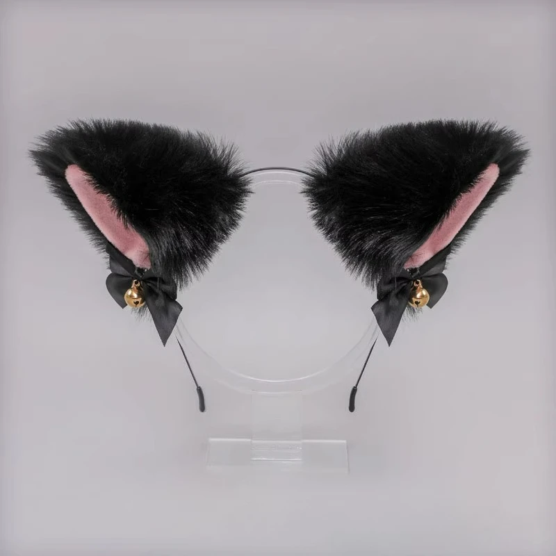 آذان القط أجراس عقال أسود دبوس الشعر الإناث لطيف طوق كوس اللباس #3