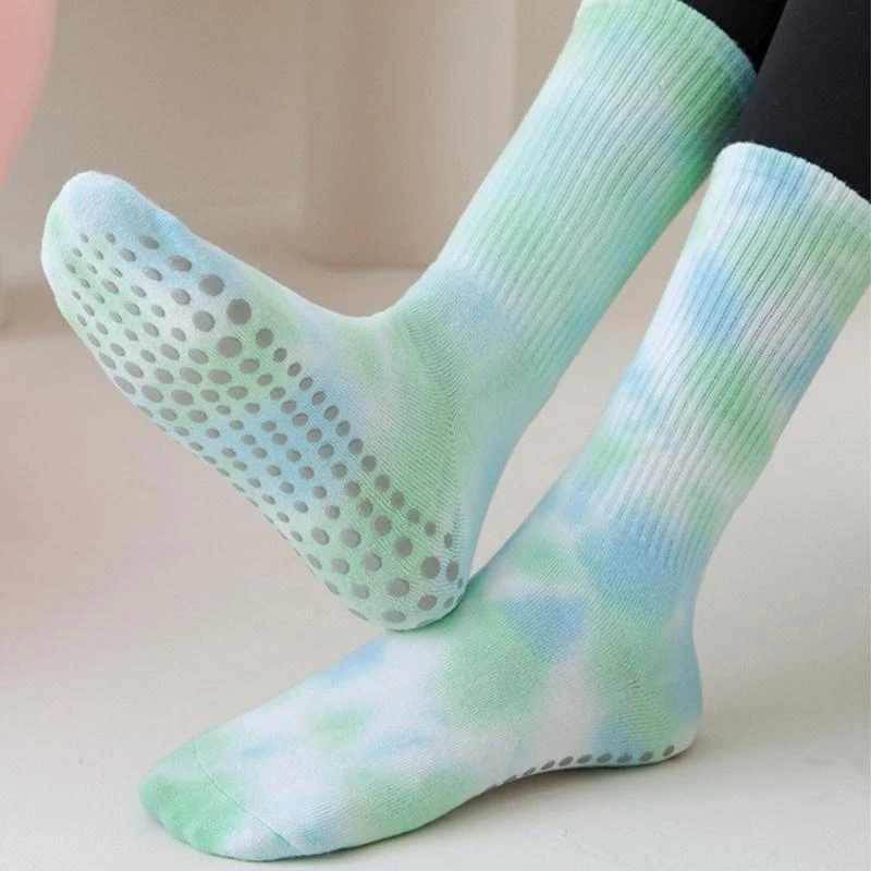 

1 пара носков с защитой от падения для домашних тренировок, тренажерного зала, фитнеса, хлопчатобумажные носки для танцев, носки