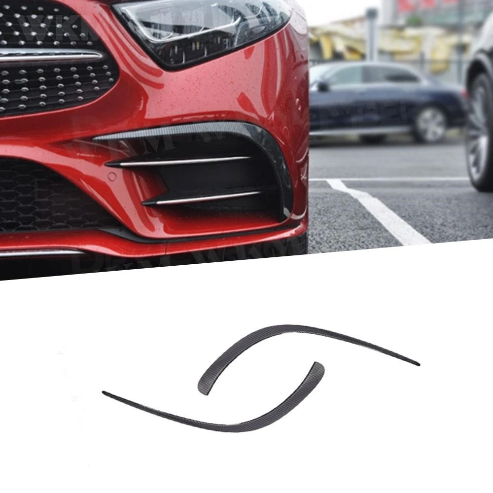 

2PCS Front Bumper Canards Trim Winglet For Mercedes Benz CLS Class C257 CLS260 300 AMG Fins Shark Style Molding Garnish