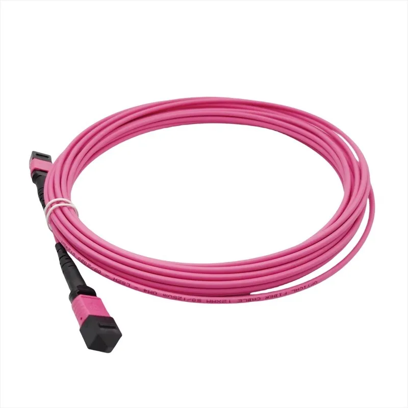 12 Core OM4 Multi Mode MPO MTP Jumper Cable 1m 2m 10m 20m 30m Custom Length Commercial
