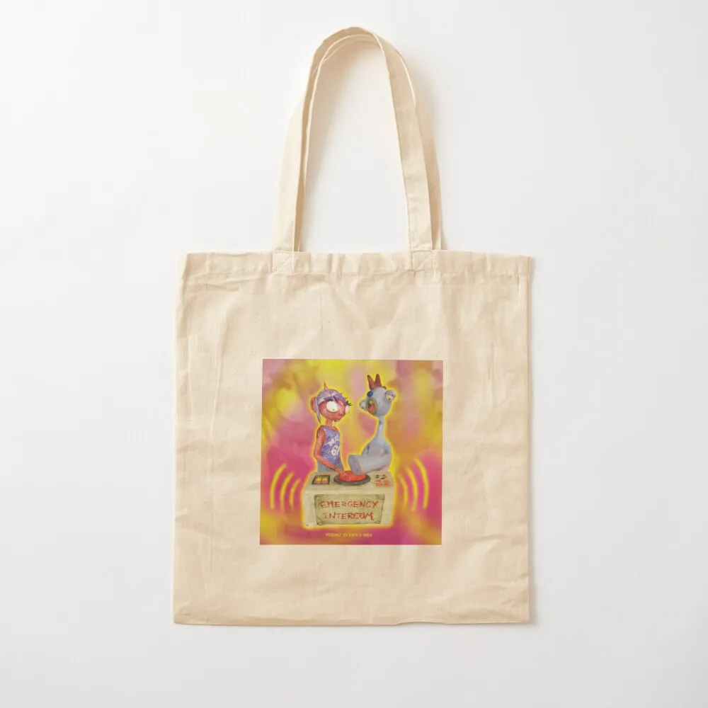 Emergency Intercom Sticker Copy Tote Bag custom tote bag Shopper supermarket folding bag
