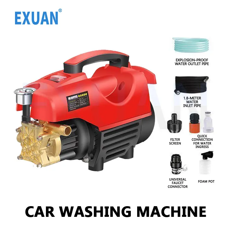 High-pressure Car Washing Machine Household 220V Cleaning Machine Fully Automatic Car Washer Water Gun Portable Brush Car Pump