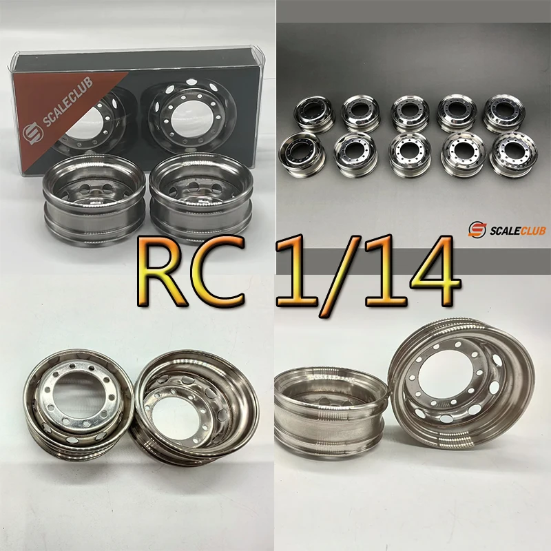 

RC Model Scaleclub For Tamiya 1/14 Metal Wheels 10 Small Round Holes Stainless Steel Trailer Dump Truck Truck DIY Accessory Toy
