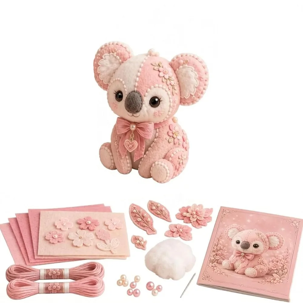 Blumenmuster Stoffe Tier-Patchwork-Set Kreatives Design Materialpaket DIY Nähset Heimdekoration Hängeset Stoff-Nähset